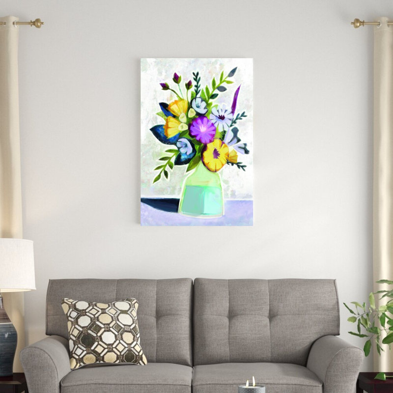 Impression de peinture graphique sur toile tendue, H 36 po x l 24 po