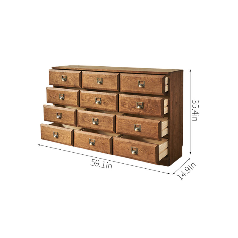 Armoire d'entrée vintage en bois massif