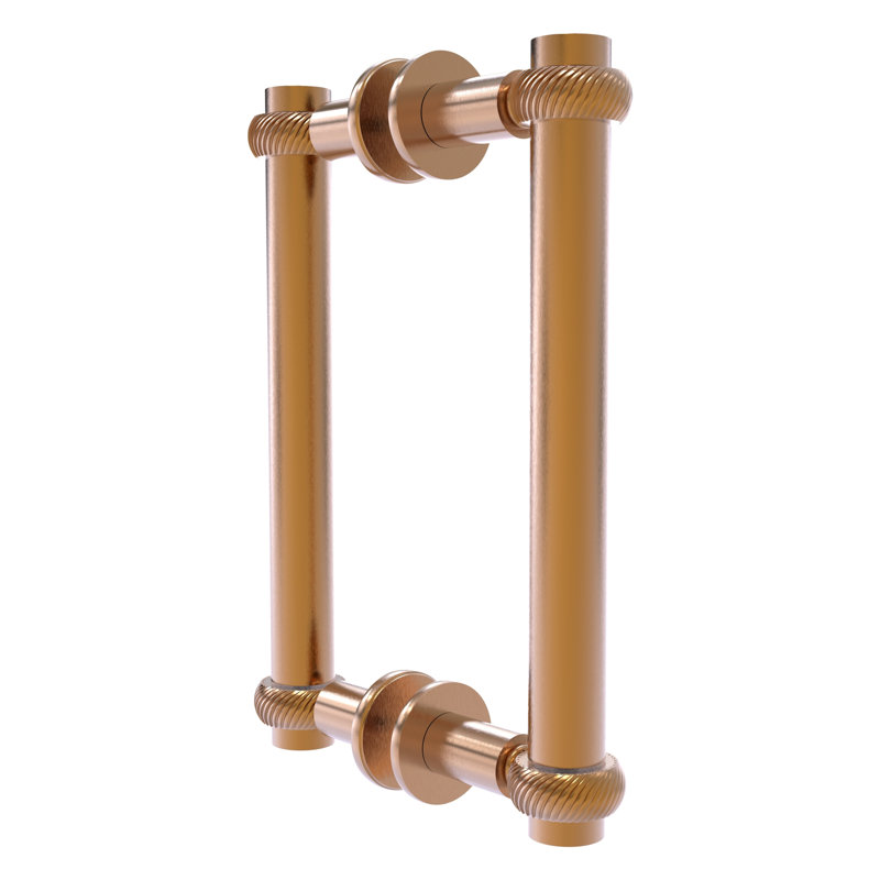 Polished Nickel Twisted Accent Back-to-Back Shower Door Pull