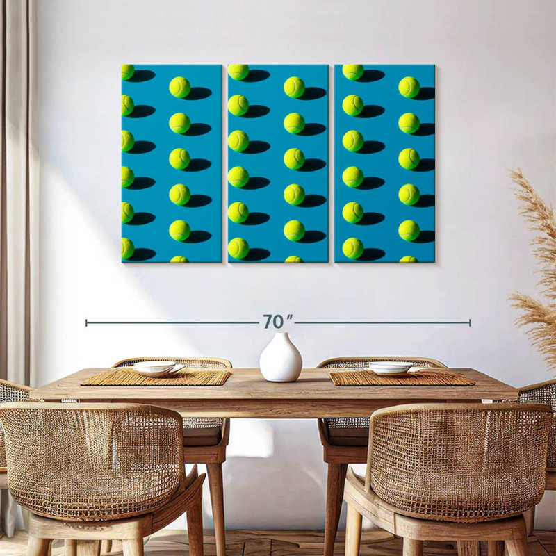 Motif de balle de tennis vert Sireci, H 36 po x l 57 po
