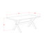 Ensemble de coin repas 3 pièces pour petits espaces comprenant une table de salle à manger rectangulaire avec pieds en X et 2 bancs de table, lin blanc-1111043093-1111043563-1111043095