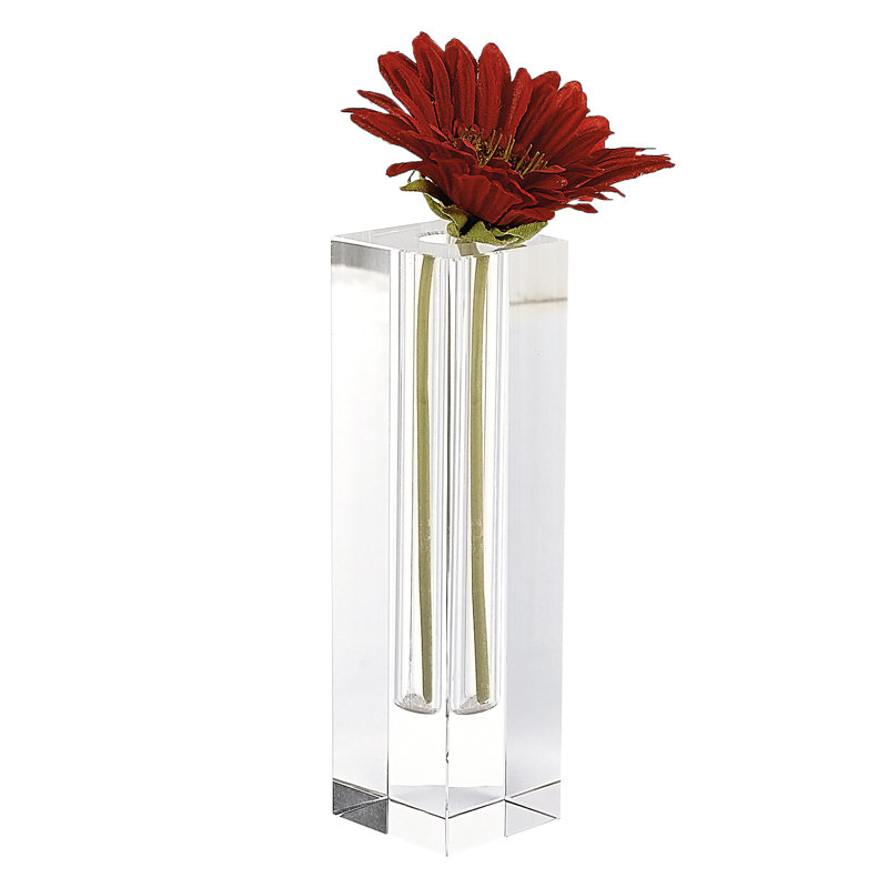 Crystal Table Vase, 8.75" H x 3" W x 3" D