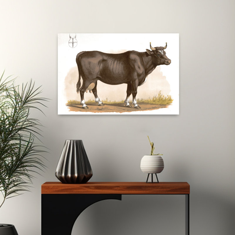 Clarabelle, art contemporain de la vache, H 16 po x l 24 po