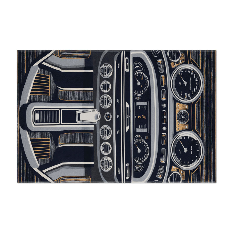 Tapis intérieur et extérieur gris Transport, Rectangulaire 8 pi x 10 pi
