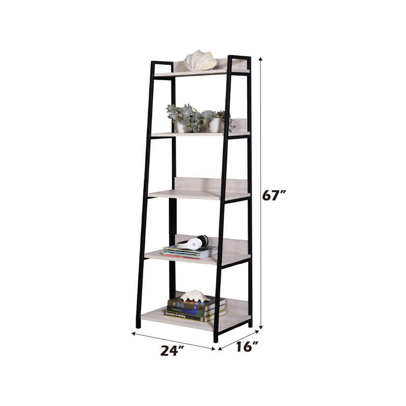 Bibliothèque l 24 po Wendral, (5 Shelves) 67"H x 24"W x 16"D