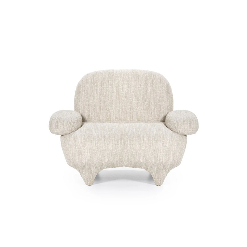 Accent Chair Upholstered Armchair, Beige Fabric