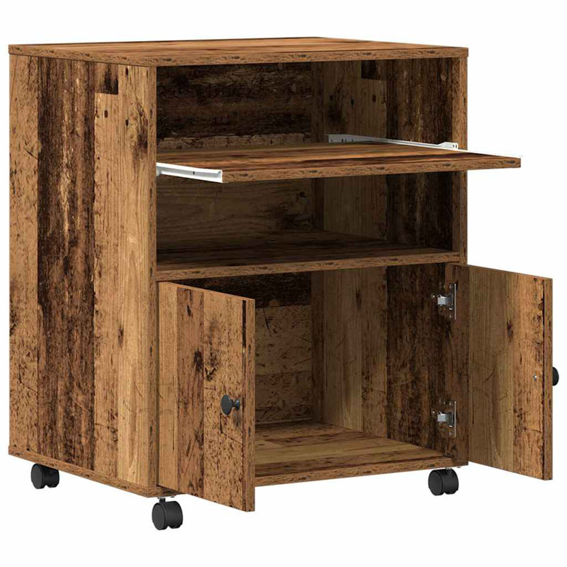 74cm H x 60cm W Printer Stand, Old Wood