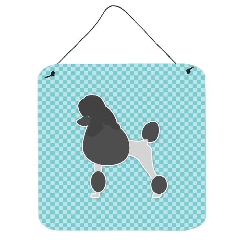 Décoration murale Poodle Checkerboard, Bleu