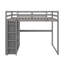Lit mezzanine double en bois avec garde-robe intégré, tablettes et éclairage à DEL-1749410975