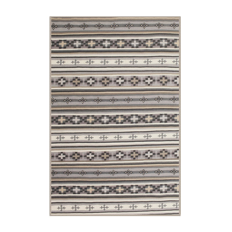 Tapis gris/gris clair contemporaine, Rectangle 2 pi x 4 pi