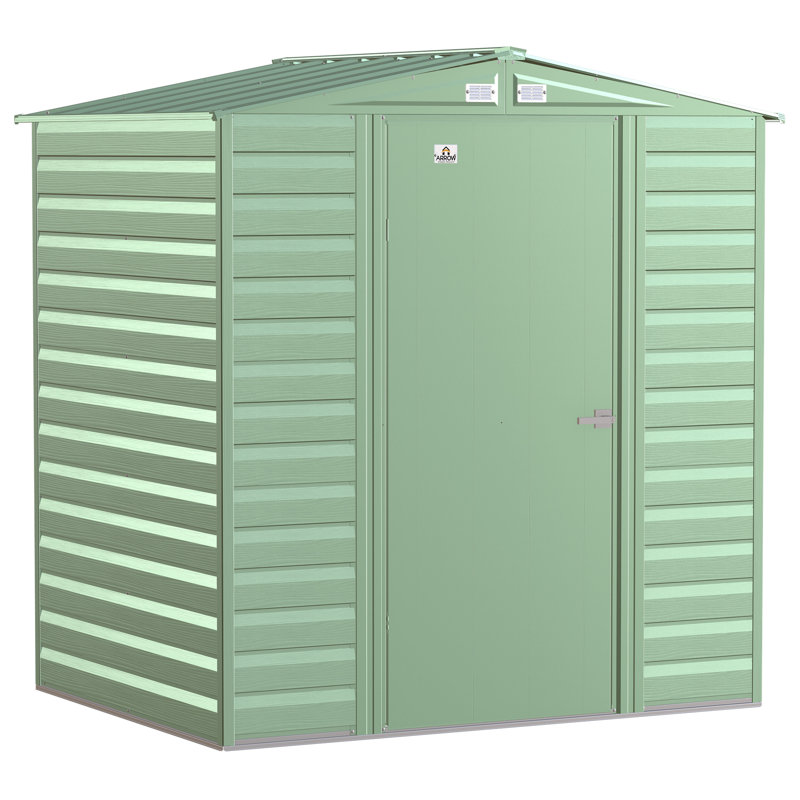 Sage Green 6x5 Steel Peak Roof Storage Shed