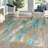 Lasley Contemporary POP Modern Abstract Vintage Waterfall Blue/Brown/Orange Rug-1673220618