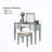 Transitional Style Vanity with Stool Set, Storage Drawers, Central Mirror and Padded Stool-1928575526
