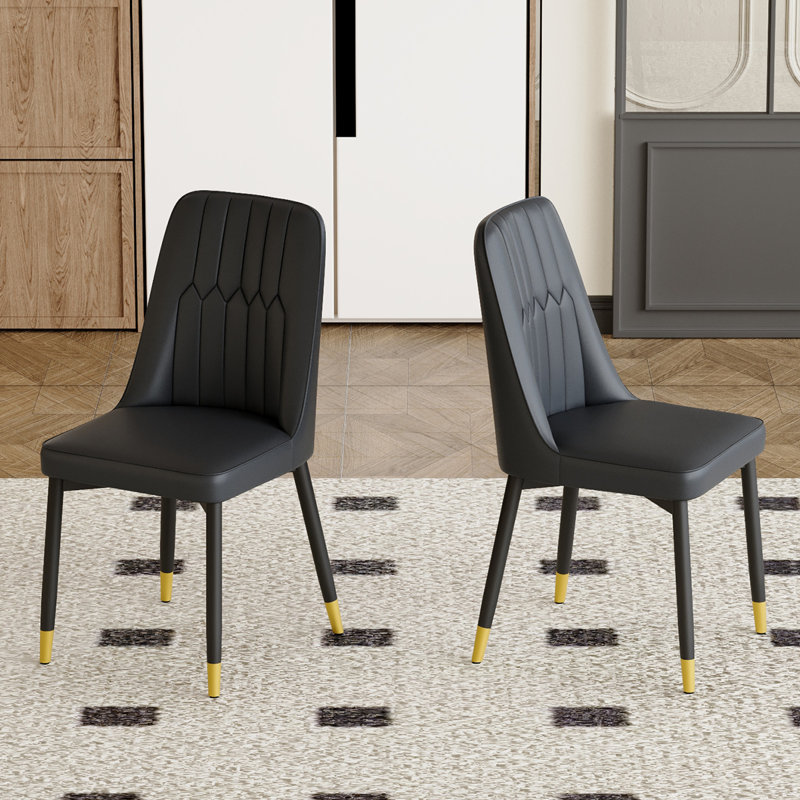 Ensemble de chaises de salle à manger Modern, 2, Noir, Noir