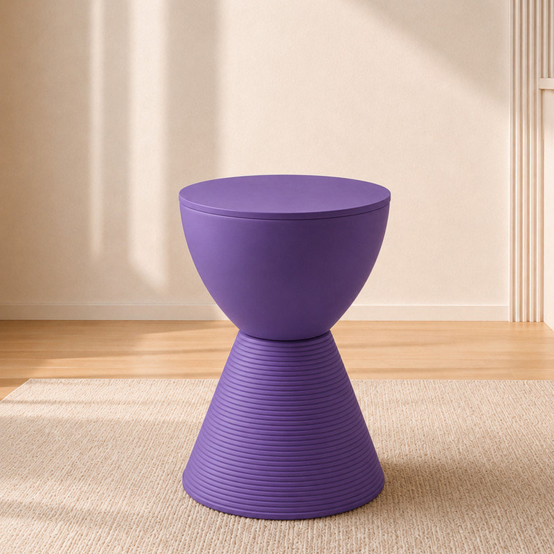Table de bout tambour en sablier Durant Durant, Ensemble de 2, Mauve