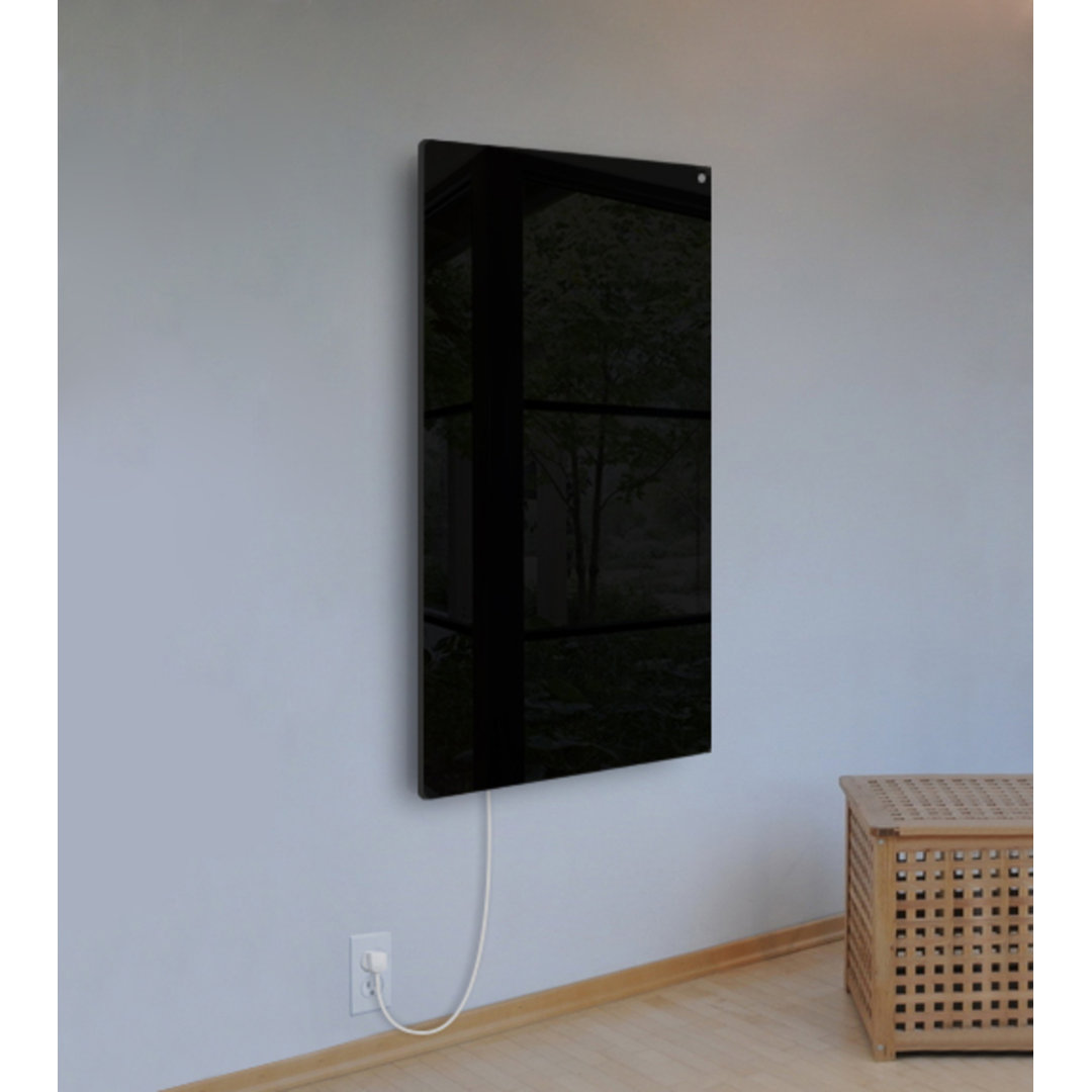 Ember Glass Mirror Wall Mounted Radiant Panel Heater 35"x24", 600 Watts, Dual Connection WarmlyYours 