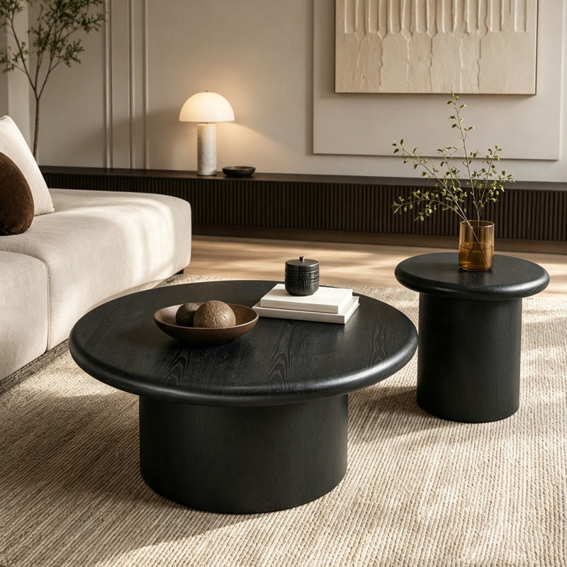 Ensemble de tables basses 2 pièces Modern, Noir