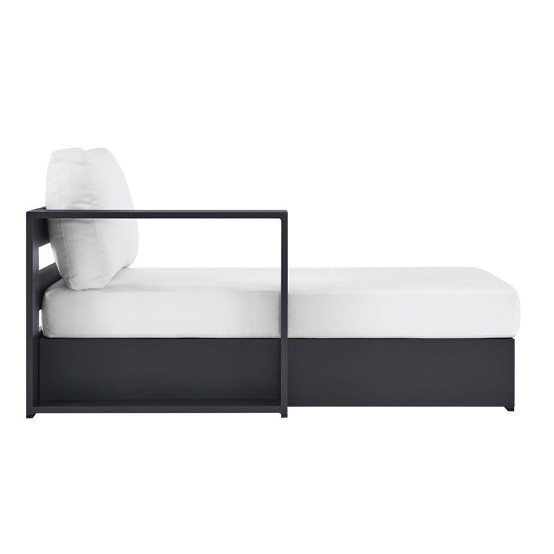 Chaise longue modulaire en aluminium thermolaqué Modway Tahoe, Blanc