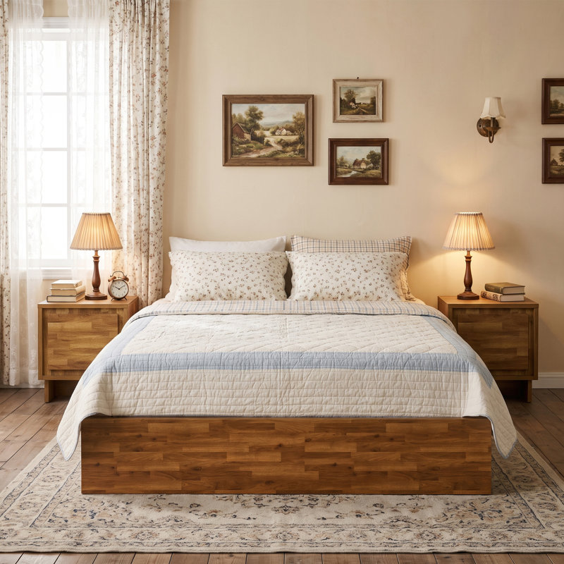 2 Piece Bedroom Set, Rustic Brown, Full