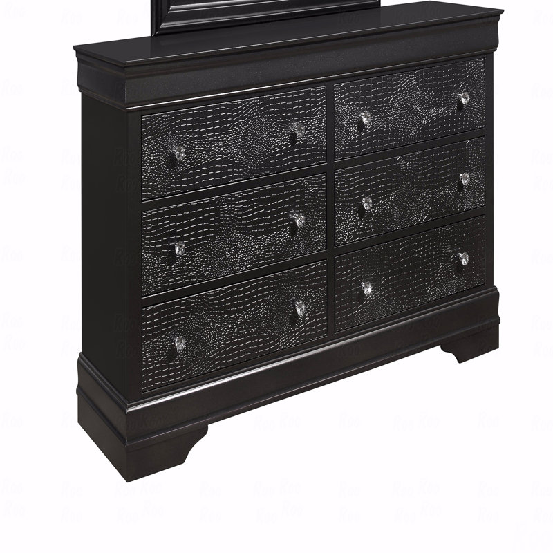 Commode crocodile gris métallique, Gris