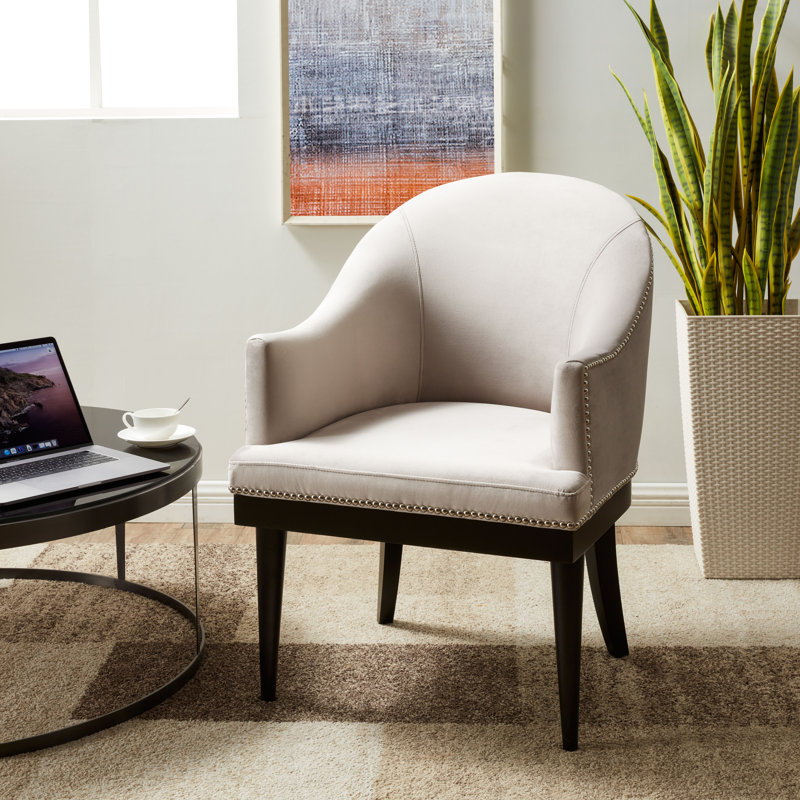 Maynard Upholstered Arm Chair, Almond