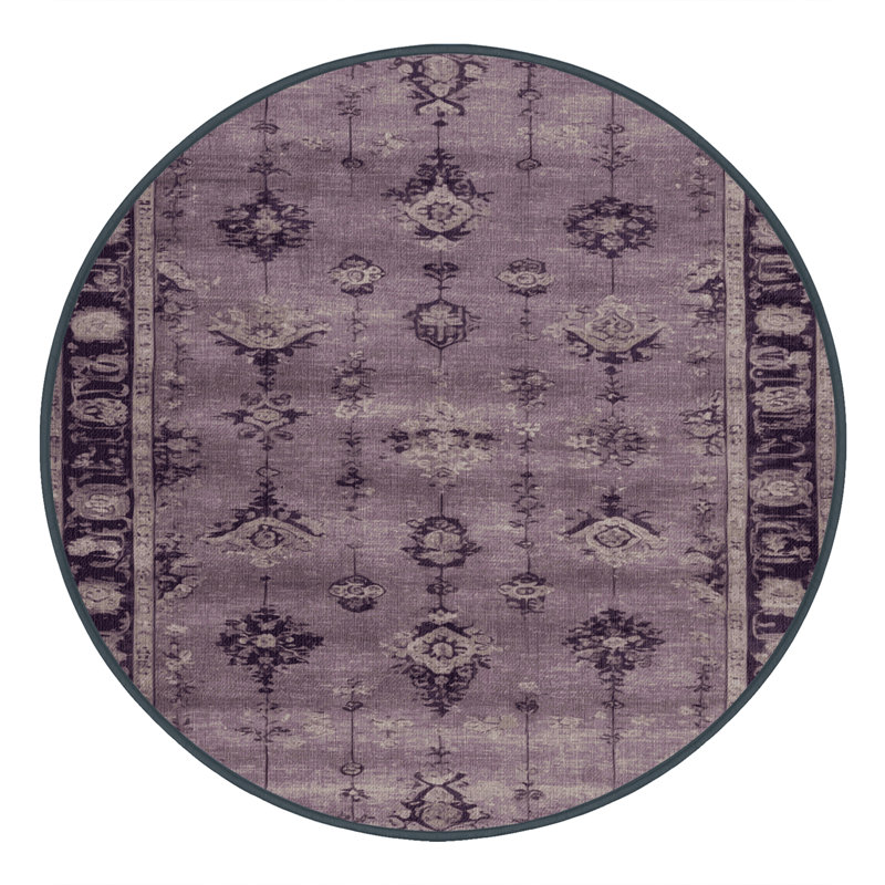 Tapis noir surteint lavable à la machine, Rond 3 pi