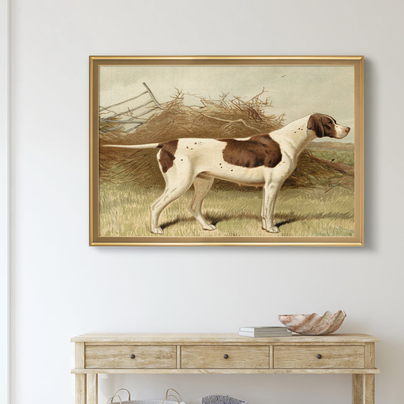 Pointer - Cadre photo, reproduction d'art sur toile, H 30,5 po x l 42,5 po x P 1,5 po, Doré