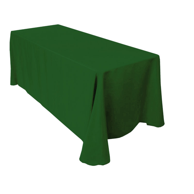 RE-10PCBurgundy Polyester Tablecloth, 220.5cm W x 382.2cm L, Green