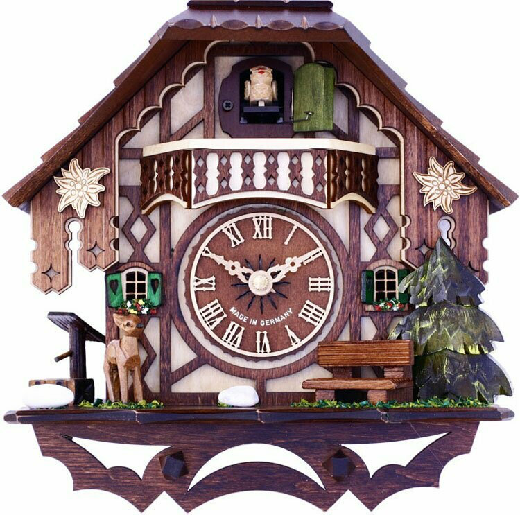  Horloge coucou à chalet allemand avec buveur de bière