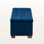 Banc de rangement en velours en tissu velours bleu marine, H 15,35 po x l 46,06 po x P 16,73 po-1200178165