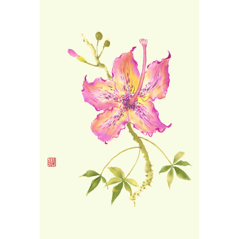 Fleur d'hibiscus IV, H 18 po x l 12 po