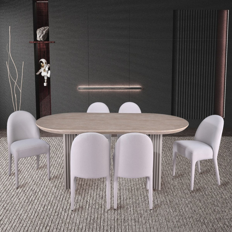 Ensemble de salle à manger Dafne, beige, 7