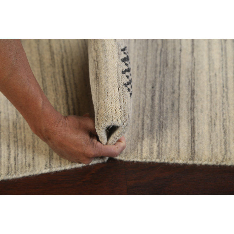 One-of-a-Kind 4'6" X 6'5" New Age Wool Area Rug in Ivory