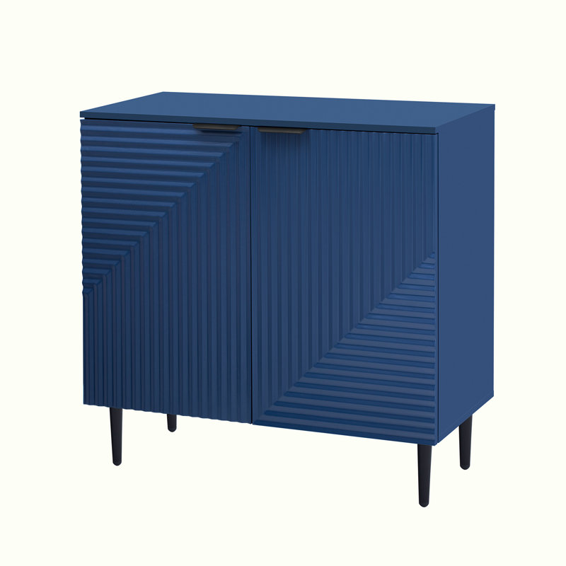35"L  Console Table with Adjustable Shelves, Navy Blue