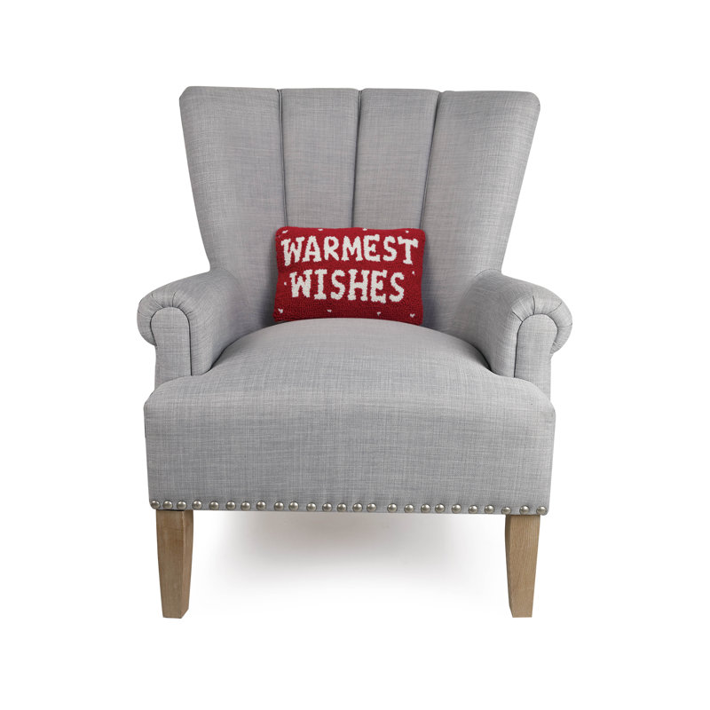 Warmest Wishes Wool Hook Petite Holiday Pillow
