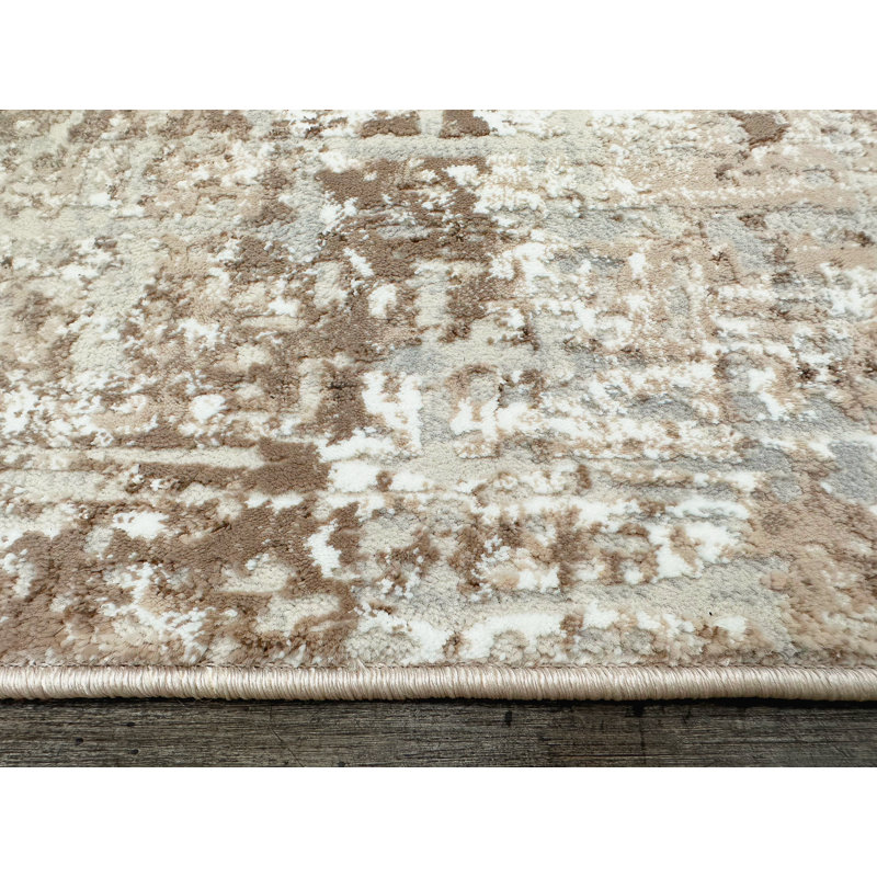 Livigno 1241 Transitional Striated Beige Area Rug, Rectangle 7'10" x 10'6"