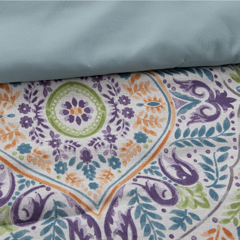 King Blue Reversible Microfiber Comforter Set with Shams