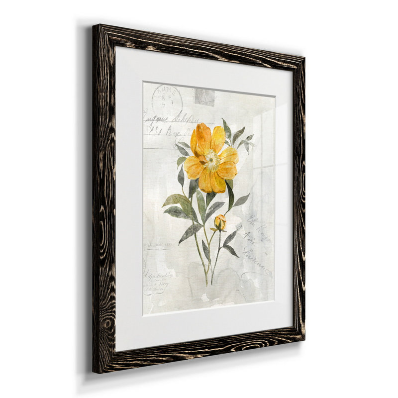 Orchidées au paradis I - Peinture encadrée sur papier, H 24 po x l 18 po x P 1,5 po, Noir
