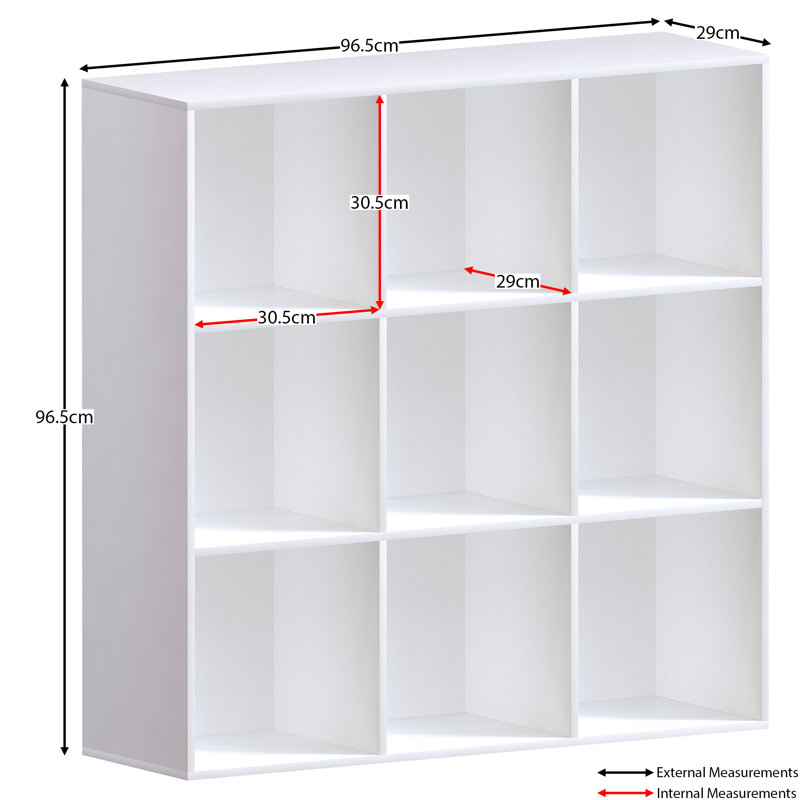 Herm 96.5cm H x 96.5cm W Cube Bookcase, White