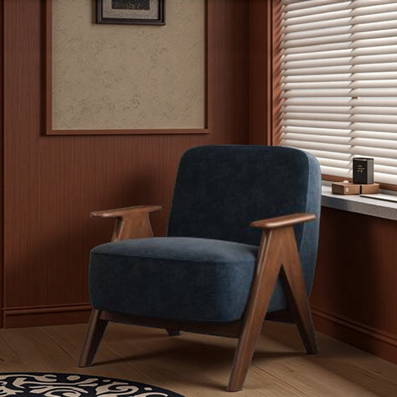 Fauteuil de loisirs rétro pour se détendre., Bleu très foncé