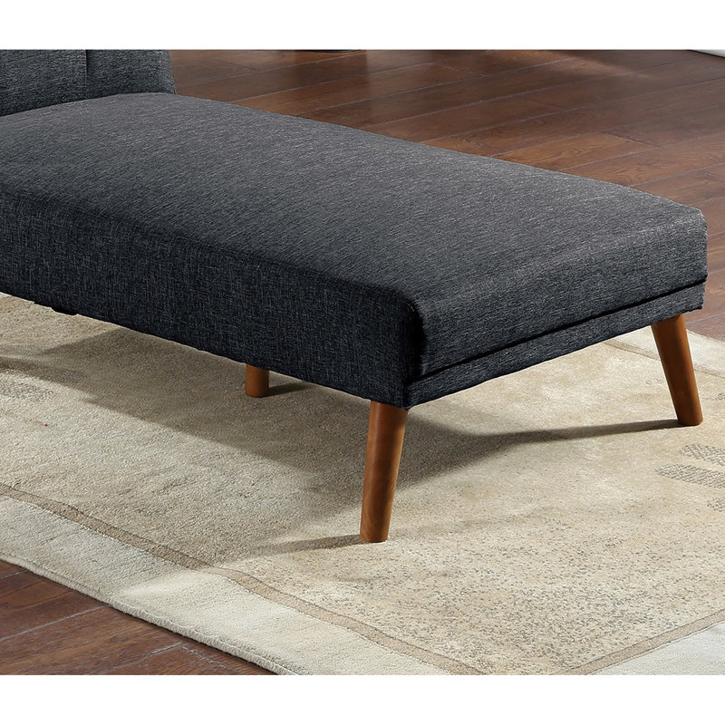 Chaise sans accoudoirs avec tissu en polyfibre et coussin de siège convertible à base de contreplaqué avec pieds en bois massif