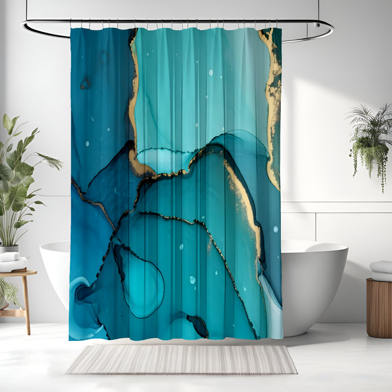 Rideau de douche avec tapis de bain, H 72 po x l 70 po