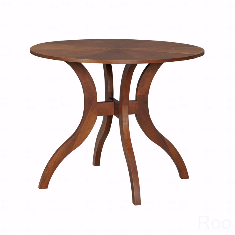 Table de salle à manger ronde 39,4 po - Pieds traditionnels en bois massif, élégance intemporelle, Brun