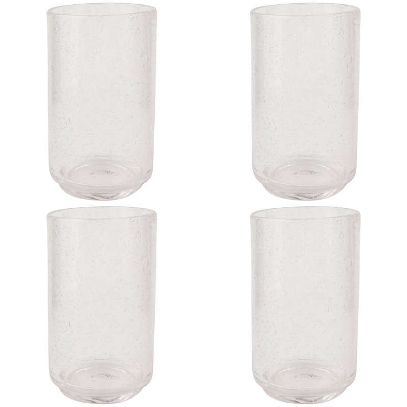 Ensemble de 4 verres transparents à bulles 17 oz, Clear