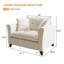 Fauteuil simple en chenille de 47,1 po avec accoudoirs surdimensionnés et coussins-831096462