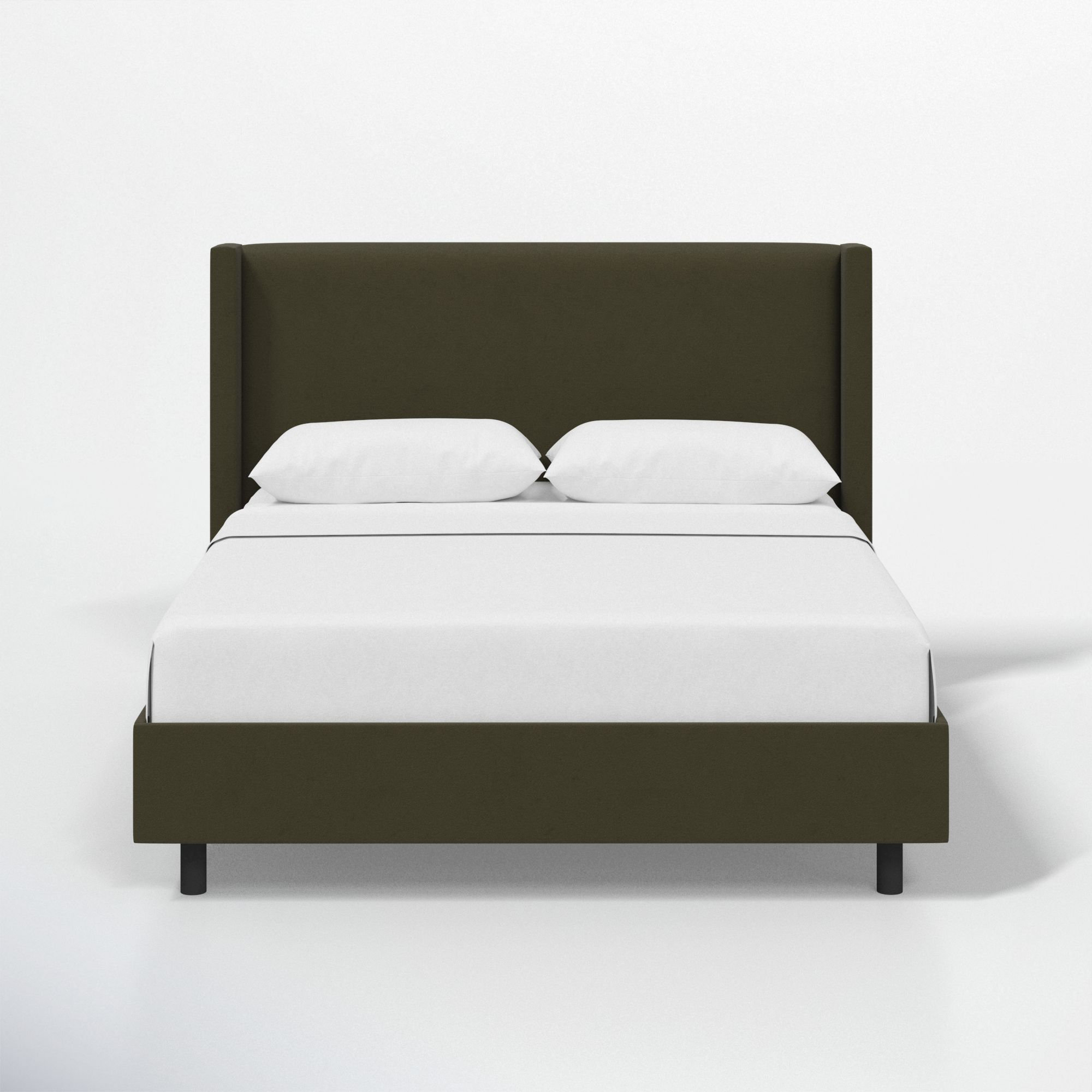 Hanson Upholstered Wingback Platform Bed, Classic Loden Velvet, California King