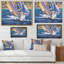 Voile de régate sur mer sauvage - reproduction d'art sur toile nautique et côtière-67388915-67388906