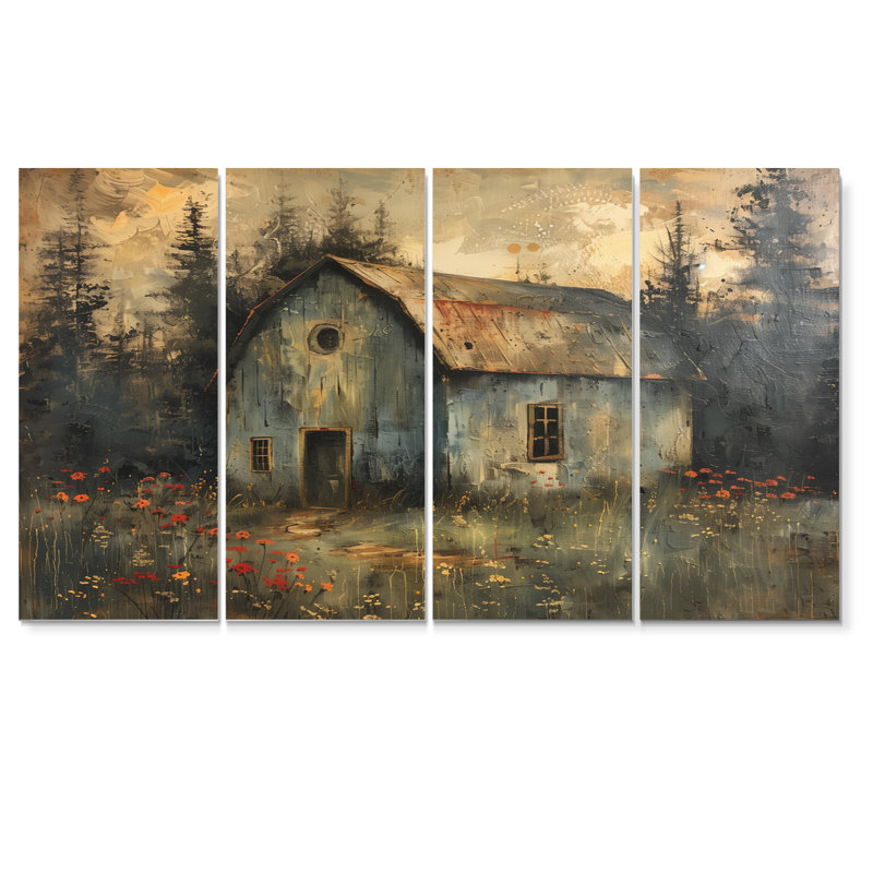 Ensemble de reproductions d'art murales grises et rouges, H 28 po x l 48 po
