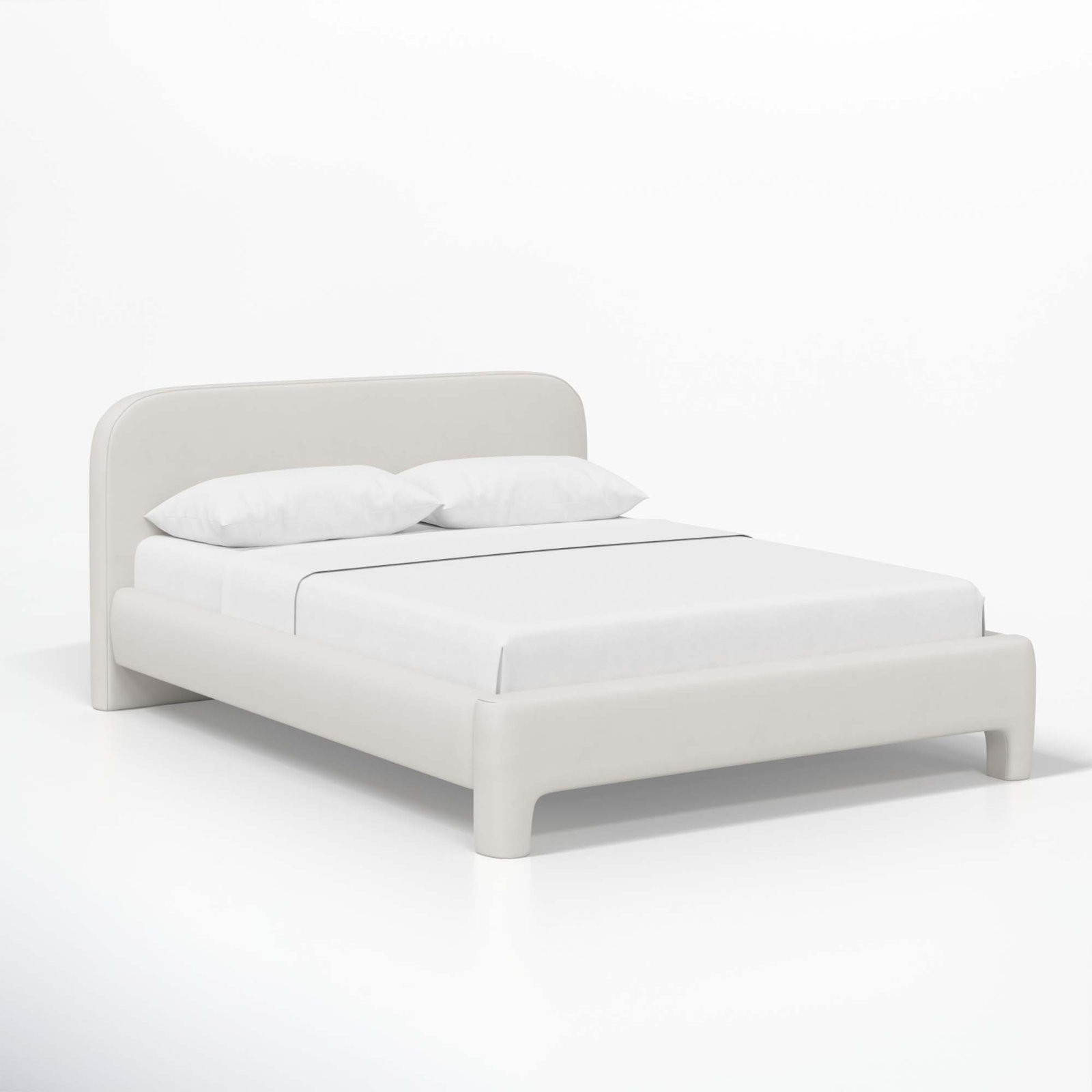 Illy Cotton Upholstered Bed, Bella Light Gray Performance Velvet, Queen