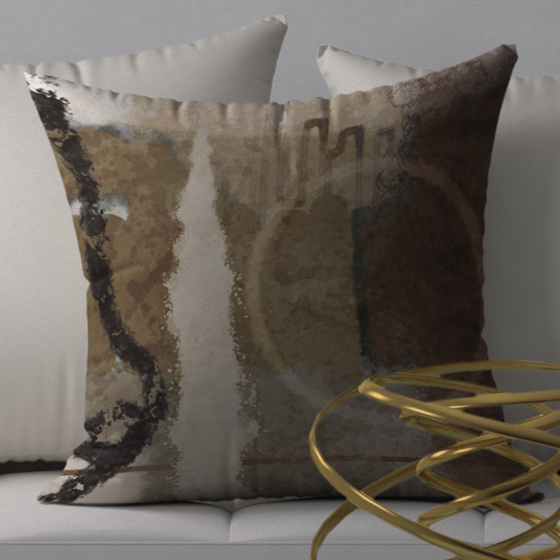 Abstract Reversible Throw Pillow, 24" x 24"